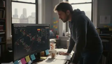 IT analyst reviewing infrastructure scan results